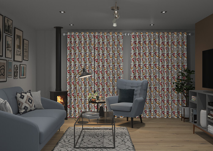 Flower Power, Scarlet - Made to Measure Curtains - Image 7